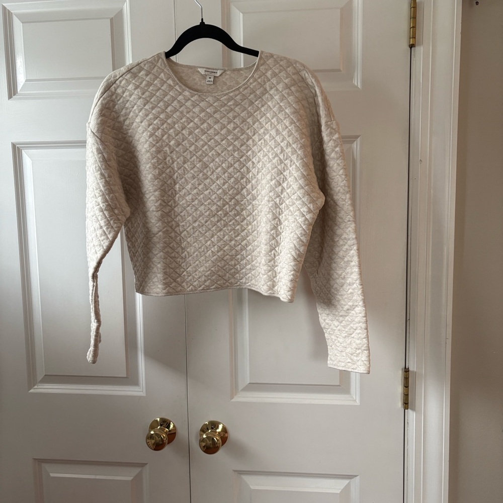 Banana Republic Factory Cream Quilted Crop Top